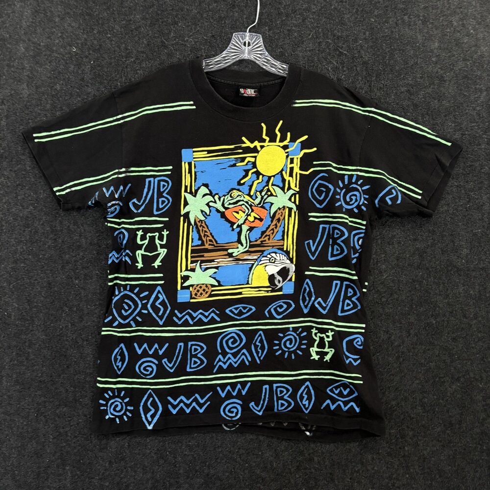 Vintage Jimmy Buffett Shirt Men's XL Black Giant Beach Graphic Single Stitch